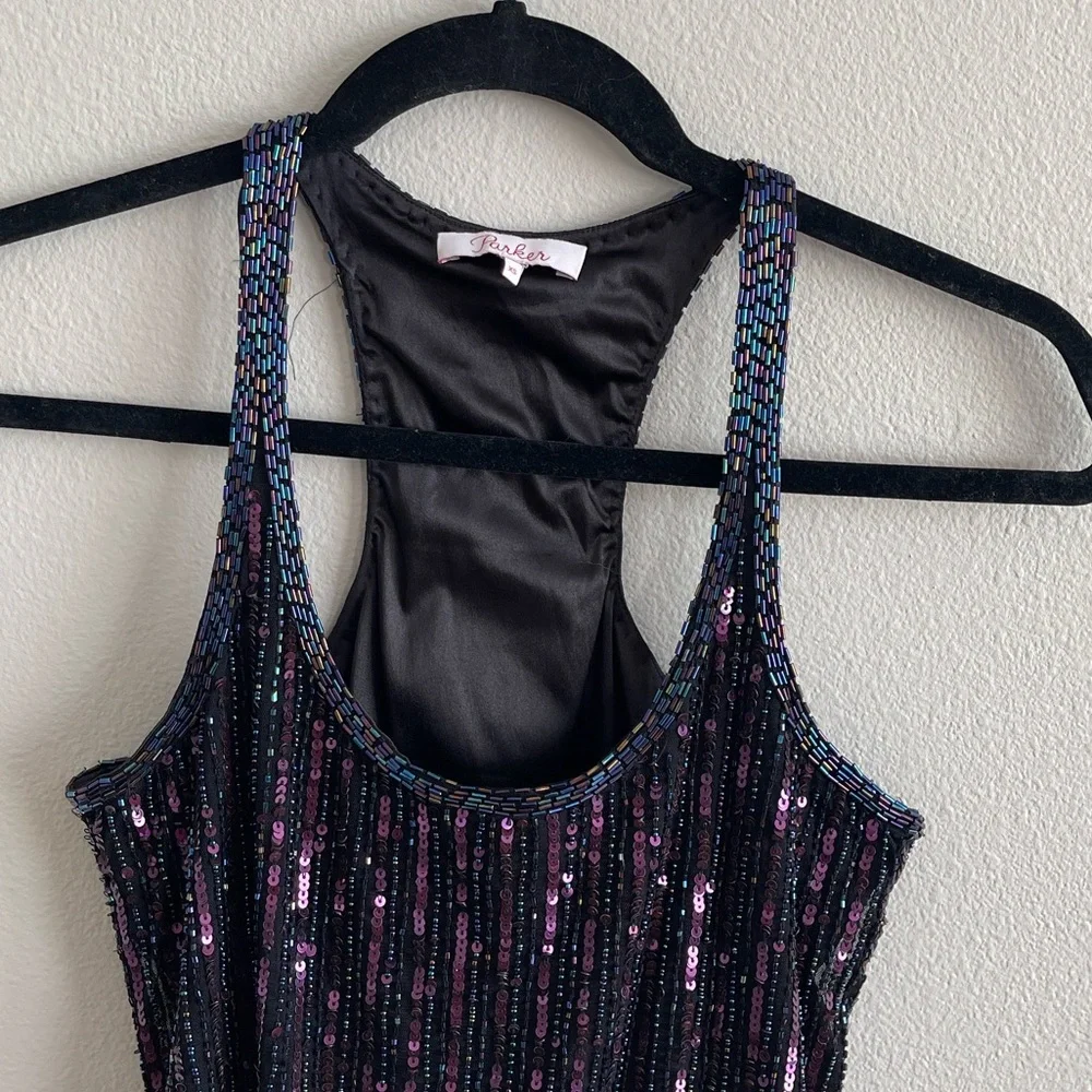 Parker Black and Purple Sequin Camisole Size XS - Picture 2 of 8